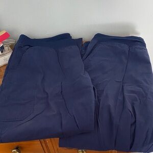 2 Pairs of Butter Soft Scrub Pants (Navy Blue)